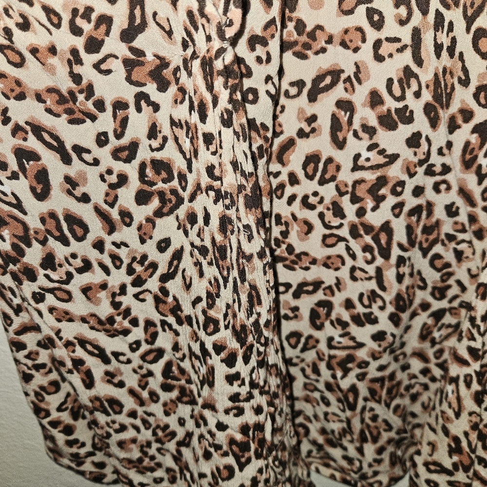 L.I.F.E. Love Is For Eternity Womans Sheer Cheetah Print Short Sleeve Size Xl - Picture 9 of 12